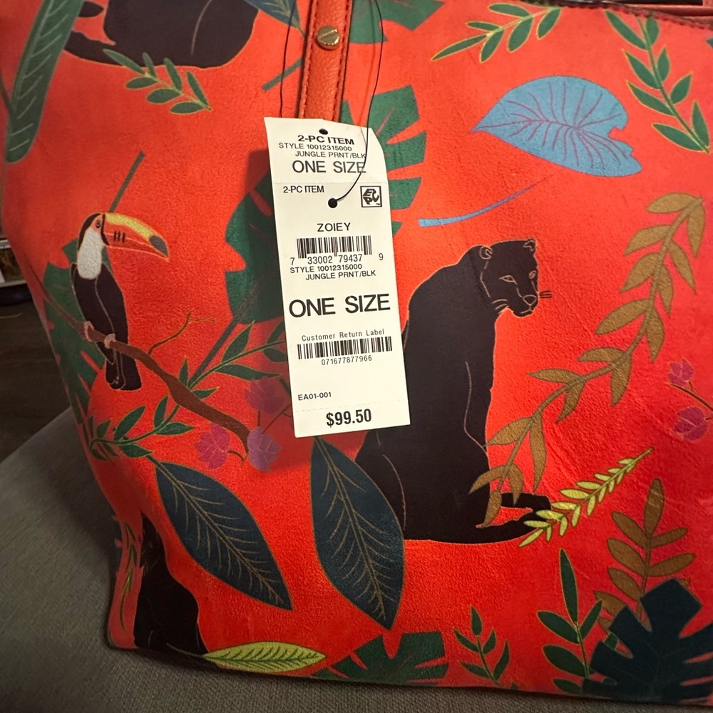 2PC set Stylish Black purse and Orange Women's Tote Bag - Picture 2 of 9